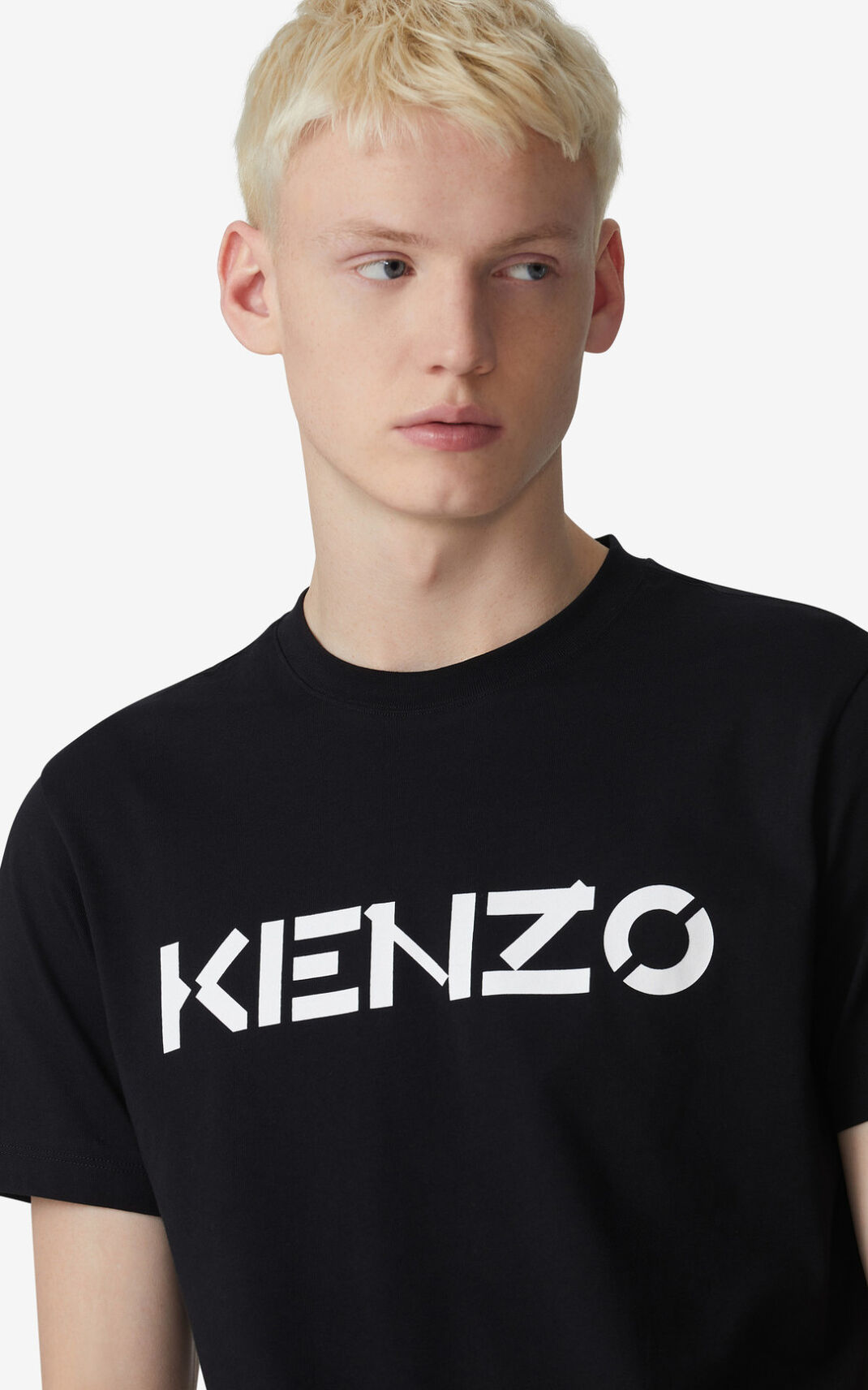 T Shirt Kenzo Logo Homme Noir | ULIY-78612